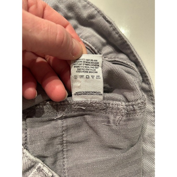 Free People Women's Cut Off Jean Shorts Light Grey Distressed Super Short 24 xs - Picture 7 of 8